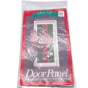 VTG Christmas door panel cover plastic Happy Holidays NEW Santa's Best‎